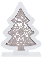 Ozdoby bożonarodzeniowe - Choinka ażurowa drewno biała 19x4x25 cm - miniaturka - grafika 1