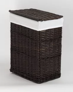CORSAN - Kosz wiklinowy na pranie CZARNY/WENGE z wyściółką ECRU 51x33x66 cm 169A - Kosze wiklinowe - miniaturka - grafika 1