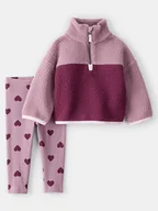 Bluzy i sweterki niemowlęce - carter's 2-częściowy zestaw w kolorze fioletowym - miniaturka - grafika 1