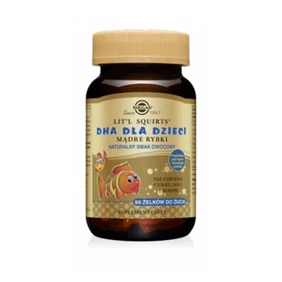 SOLGAR VITAMIN AND HERB SOLGAR DHA Mądre rybki dla dzieci 90 żelków 8684601 - Witaminy i minerały - miniaturka - grafika 1