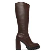 Kozaki damskie - Kozaki Nine West CEO-HALA-01 Brązowy - miniaturka - grafika 1