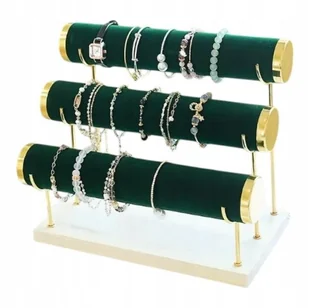 EKSPOZYTOR STOJAK NA BIŻUTERIĘ ZEGARKI BRANSOLETKI 3 POZIOMY ZIELONY - Biżuteria - akcesoria EKSPOZYTOR STOJAK NA BIŻUTERIĘ ZEGARKI BRANSOLETKI 3 POZIOMY ZIELONY - Biżuteria - akcesoria - miniaturka - grafika 1