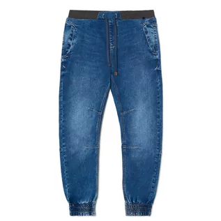 Spodnie męskie - Cropp - Niebieskie jeansowe joggery chino - Niebieski - grafika 1
