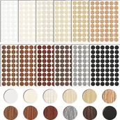 Scrapbooking - TEMU 648 Samoprzylepne Naklejki na Otwory Śrubowe, 12 Wzorów Drewna - Idealne do Szafek, Stołów i Mebli Łatwe w Aplikacji i Usuwaniu, Trwały - miniaturka - grafika 1