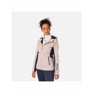 Kurtka do narciarstwa biegowego damska ROSSIGNOL W Softshell Hoodie Jkt różowa - Bluzy narciarskie - miniaturka - grafika 1
