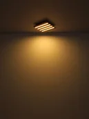 Lampy sufitowe - Ceiling LED lamp GLOBO HAYDEN, 30W, 3000K, 3100lm, wood/black color 80 x 20 x 5 cm - miniaturka - grafika 1