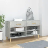 Szafki na buty - vidaXL Szafka na buty betonowa szara 102x35x55 cm materiał drewnopochodny - Szafka na buty - Szafki na buty - Przechowywanie butów - Organizer na buty - miniaturka - grafika 1