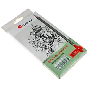 Ołówki do szkicowania komplet 12szt - Titanum - Przybory szkolne - miniaturka - grafika 1