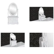 Toaletki - vidaXL Toaletka z owalnym obrotowym lustrem MDF - Toaletka - Toaletki - Toaletka - Poudreuse - miniaturka - grafika 1