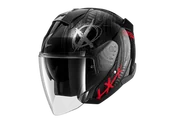 Kaski motocyklowe - Kask Otwarty Shark Skwal Jet Shiever Czarny/Antracyt/CzerwonyS - miniaturka - grafika 1