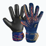 Piłka nożna - Rękawice bramkarskie dziecięce Reusch Attrakt Gold X Junior premium blue/gold/black - miniaturka - grafika 1