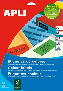 APLI 12994 – zielone trwałe etykiety 105 x 148 mm 20 arkuszy - Etykiety do drukarek - miniaturka - grafika 1