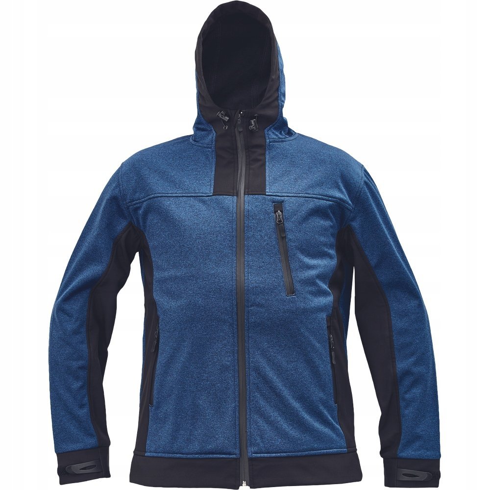 Cerva KURTKA męska SOFTSHELL z kapturem WODOODPORNA bluza HUYER niebieska M