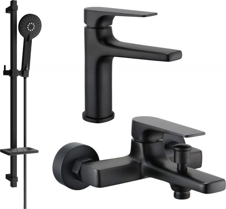 Mexen Lynx DQ40 zestaw wannowy, czarny - 745903DQ40-70