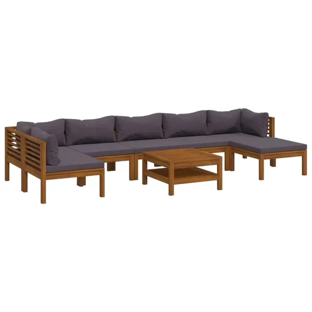 Zestaw mebli ogrodowych z litego drewna akacjowego, ciemnoszary, 65x65x35 c