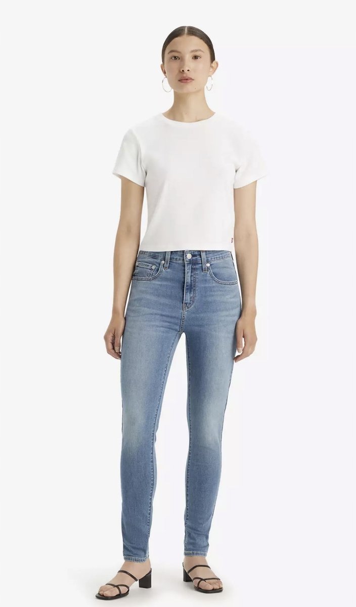 LEVI'S JEANSY DAMSKIE SLIM WYSOKI STAN NIEBIESKIE 28/34 7BA