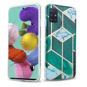 Etui i futerały do telefonów - Pokrowiec Etui Do Samsung Galaxy A51 4G / M40s w Ciemnozielono Biało Złoty Marmur No. 6 Obudowa Case Cover Silikon Plecki Cadorabo - miniaturka - grafika 1