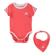 Kombinezony dla dzieci - Zestaw dziewczęcy Adidas Gift Set body + śliniaczek bawełniany-92 - miniaturka - grafika 1