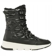 Śniegowce damskie - GEOX CZARNE ŚNIEGOWCE Z CIEPŁĄ KOŻUCHOWĄ WKŁADKĄ 38 J6A - miniaturka - grafika 1