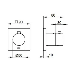 Keuco Ixmo Termostatyczna bateria wannowo-prysznicowa podtynkowa DN15 aluminium 59553170002 - Baterie podtynkowe - miniaturka - grafika 1