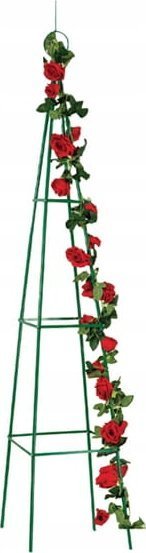 Planta Podpora do roślin pnących 40x200cm Stojak metalowy Obeliks ogrodowy zielony