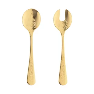 Sztućce Do Sałaty 2 Sztuki Antique Gold Villa Italia - Zestawy sztućców - miniaturka - grafika 1