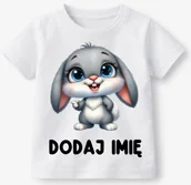 Koszulki dla dziewczynek - Koszulka dla DZIECKA Z IMIENIEM na Wielkanoc - ZAJĄCZEK 55-1-26 - miniaturka - grafika 1