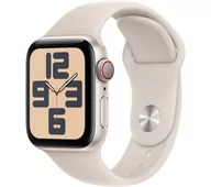 Smartwatch - Apple Watch SE 2gen GPS MRFX3QP/A + Cellular - 40 mm aluminium księżycowa poświata - pasek sportowy księżycowa poświata - S/M - miniaturka - grafika 1