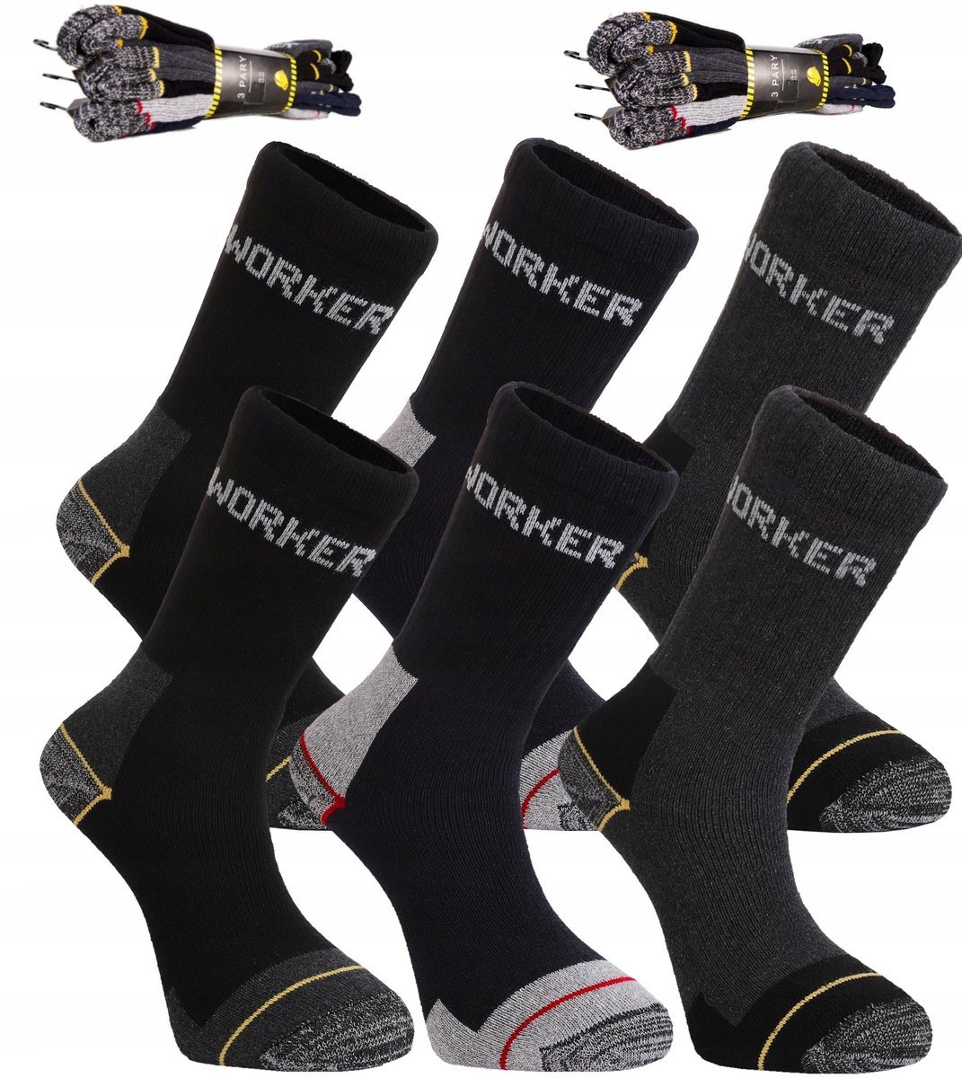 Skarpety Robocze Work Wytrzymałe Mocne Skarpetki Bawełna 6-Par Moraj 39-42