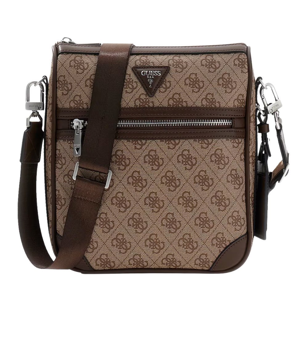 GUESS Brązowa saszetka męska w monogram Milano Crossbody 2