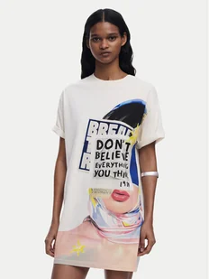 Desigual Sukienka codzienna Berlin 25SWVK20 Beżowy Regular Fit - Sukienki - miniaturka - grafika 1