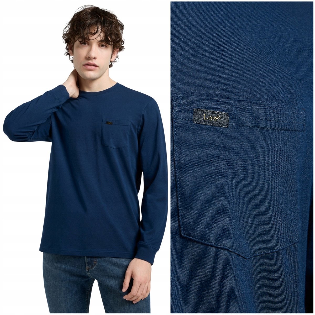 Lee POCKET TEE longsleeve koszulka bawełniana męska kieszeń długi rękaw L