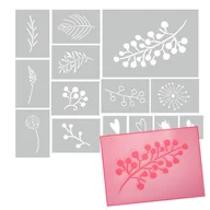 Przybory szkolne - Szablony Malarskie Rośliny i Owady Liść Duży Zestaw 14 Sztuk Do Ścian, Koszulek, Projektów DIY - miniaturka - grafika 1