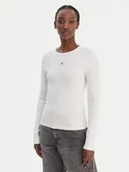 Bluzki damskie - Calvin Klein Jeans Bluzka LV047E205G Biały Slim Fit - miniaturka - grafika 1