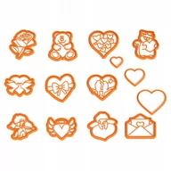 Formy do ciast - Foremki ciastek Walentynki Zestaw 12 szt. - miniaturka - grafika 1