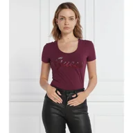 Koszulki i topy damskie - GUESS T-shirt SS RN SHINY | Regular Fit - miniaturka - grafika 1