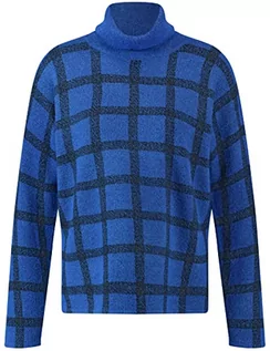 Swetry damskie - GERRY WEBER Edition Damski sweter 770556-44708, niebieski/czarny nadruk, 40 - grafika 1