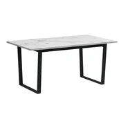 Stoły - Amble stół do jadalni 90x160cm biały marmurowy nadruk. - miniaturka - grafika 1