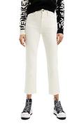 Spodnie damskie - Desigual jeansy damskie, biały, 38 - miniaturka - grafika 1