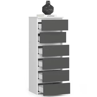 KOMODA CL6 BIAŁA / SZARA - Komody - miniaturka - grafika 2