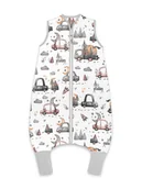 Śpiworki dla dzieci - Śpiworek MimiNu samochodziki szare - śpiworek do spania z nogawkami S zimowy bawełna 100% - miniaturka - grafika 1