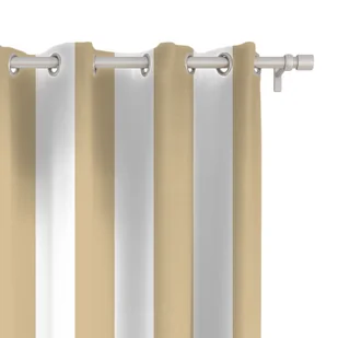 Zasłona SUMMER wzór SM20 | pasy beżowe 150 x 240 cm tkanina zaciemniająca - Zasłony - miniaturka - grafika 1
