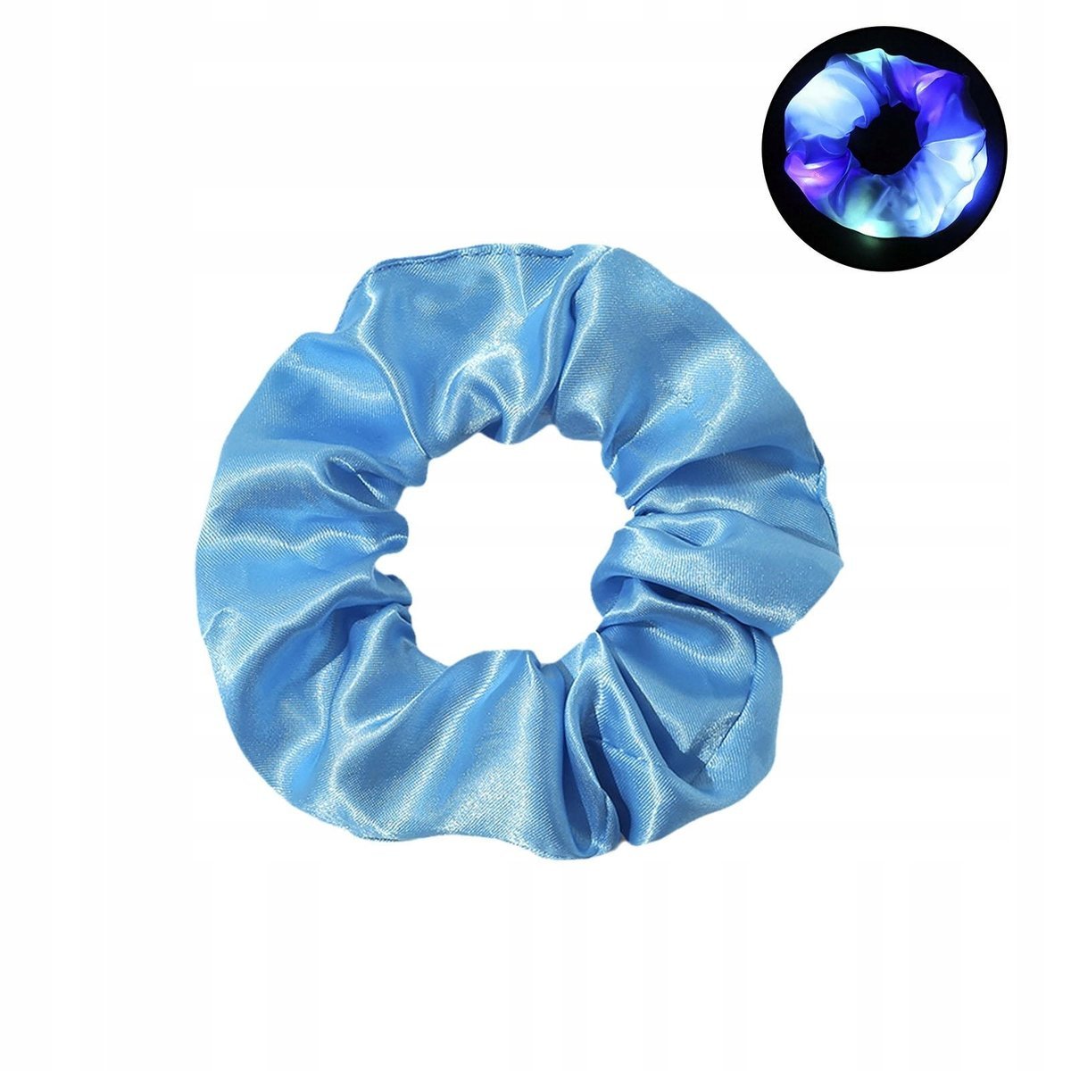 Frotka Opaska Do Włosów Gumka Led Świecąca Na Imprezę Glow Piękna, Niebieska