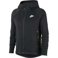 Bluzy damskie - Nike bluza damska W NSW TCH FLC Cape, czarna/(biała), XL, BV7565 - miniaturka - grafika 1