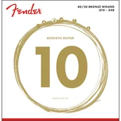 Części gitarowe, konserwacja gitary - Fender 073-0070-402 80/20 Struny akustyczne z brązu, końcówka kulkowa, 70XL .010-.048 Wskaźniki, (6) 0730070402 - miniaturka - grafika 1