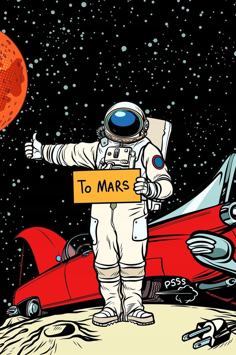 PODKŁADKA POD MYSZ Z Nadrukiem 22x18cm Mars Kosmos Astronomia Tekst Prezent