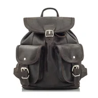 Torebki damskie - Plecaczek Vintage Damski Skórzany Zamszowy Brązowy Belveder BR21 - miniaturka - grafika 1