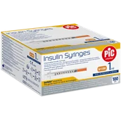 Glukometry i akcesoria dla diabetyków - Pic Solution Insulin Syringes, strzykawka insulinowa 1 ml z igłą 30G (0,30 mm) x 8 mm, 100 sztuk - miniaturka - grafika 1