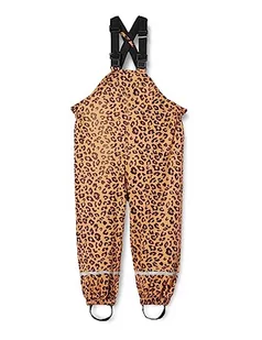 MIMO Dziewczęce spodnie przeciwdeszczowe Rain Pants, Czarny beżowy Leo, 110 cm - Spodnie i spodenki dla chłopców - miniaturka - grafika 1