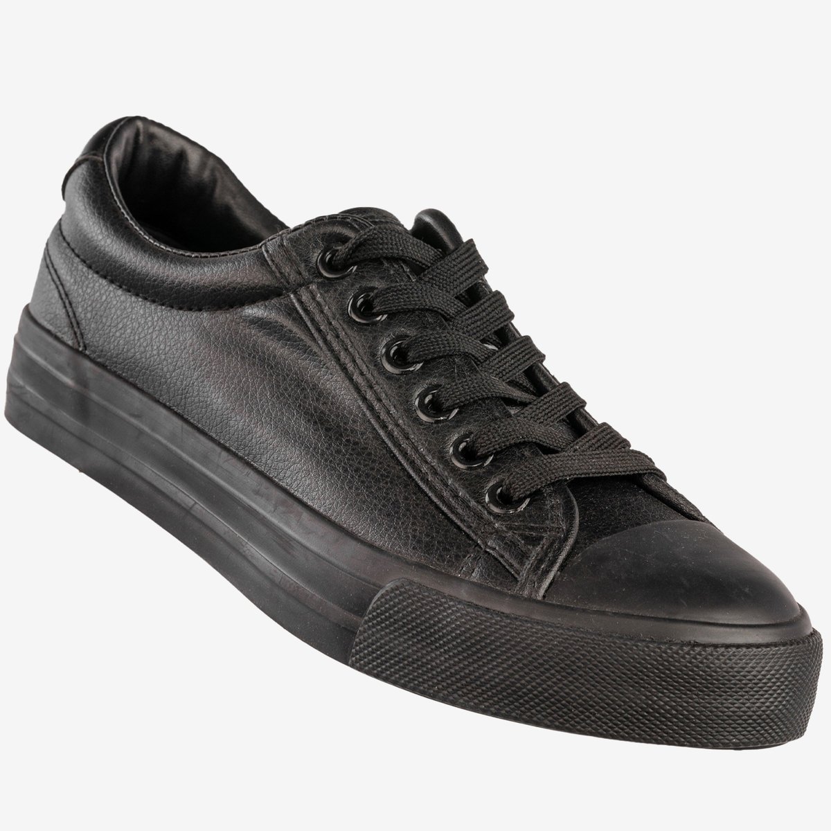 Trampki Damskie Ekoskóra Buty Klasyczne Czarne News 21SP02-1200 Czarny 38